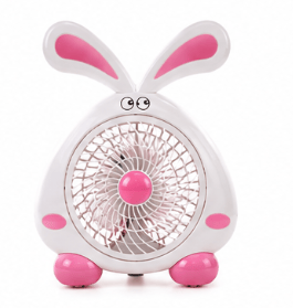 Mini ventilator cu fir model IEPURAS pentru birou portabil ROZ